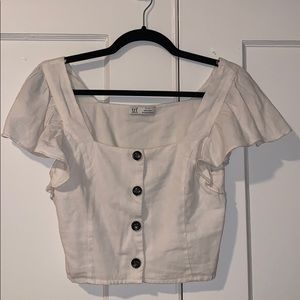 Zara White Button-Up Blouse